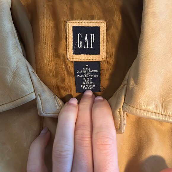 Gap Vintage Classic Leather Jacket (Size M) - Picture 6 of 10